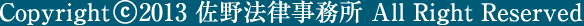 Copyright ⓒ 2013 佐野法律事務所 All Right Reserved